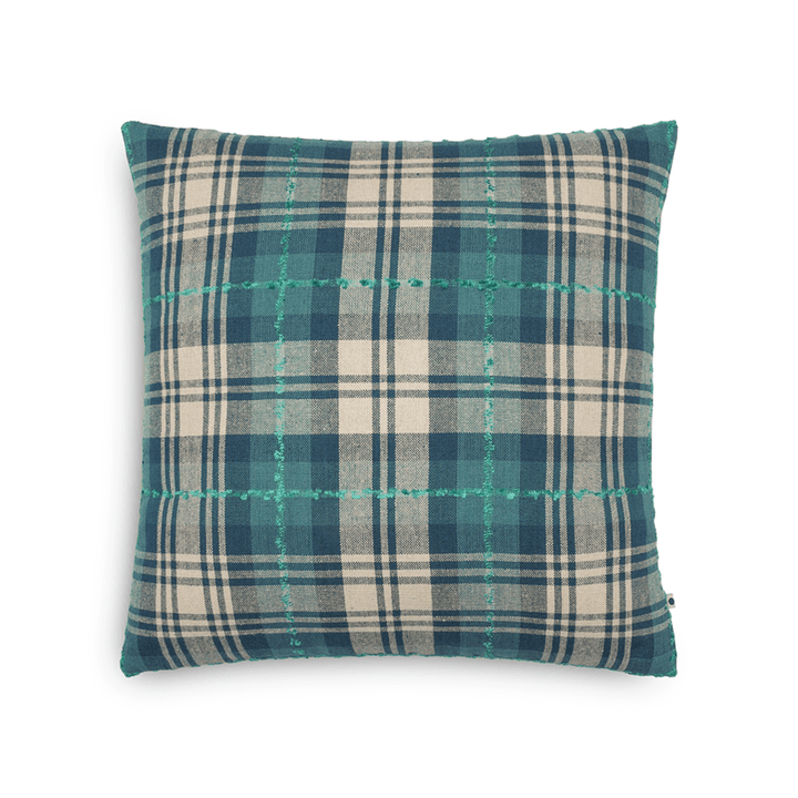 Silk Tartan Pattern Cushion Cover | Unique & Statement Decor|  20" x 20"