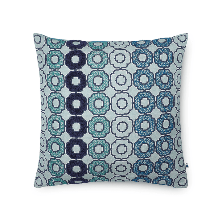 Digital Printed Tiles Cushion Cover |  Embroidered & Hand-Crafted | 16" x 16"