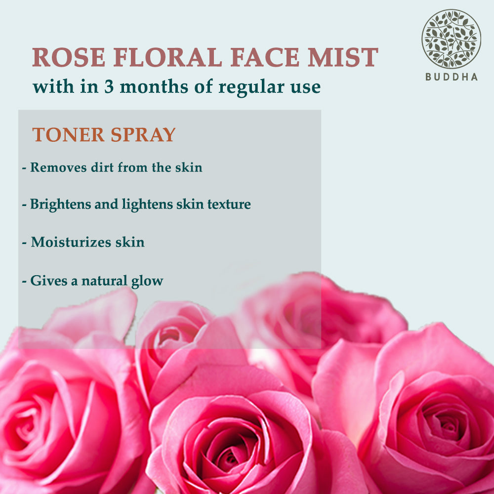 Rose Facial Mist Toner | Hydrating | Lighten Dark Spots | Chemical Free | For Men & Women | 150 ML