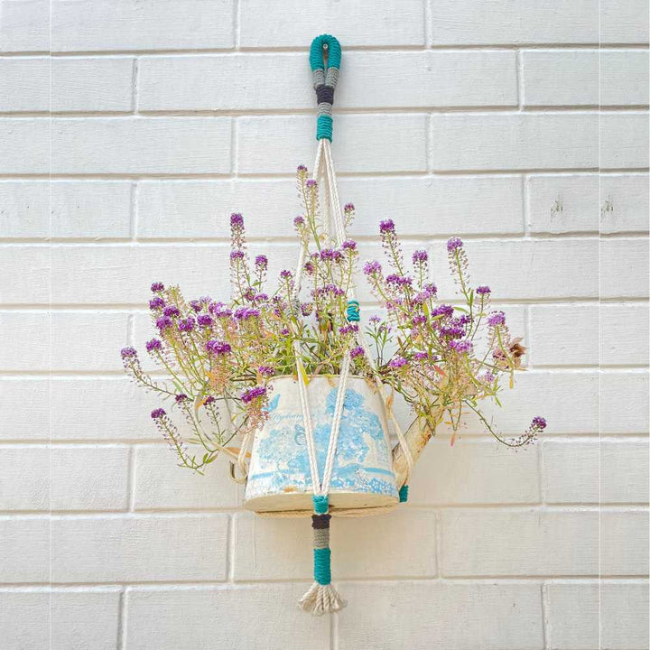 Bohemian Style Hand-Crafted Hanging Planter | Macrame | Hand-Made | Assorted Colours | 36 inch