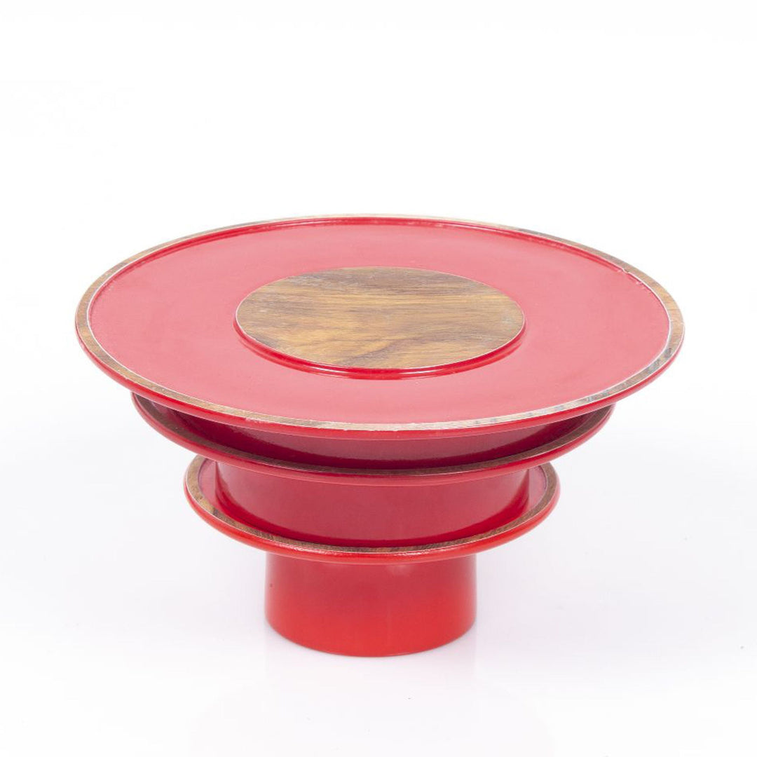 Tea Coasters | Acacia Wood | Red Lacquer Finish | Table Top 