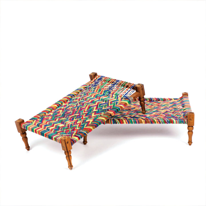 Mini Shisham Wood Charpai | Table Accent | Sustainable | Hand Woven