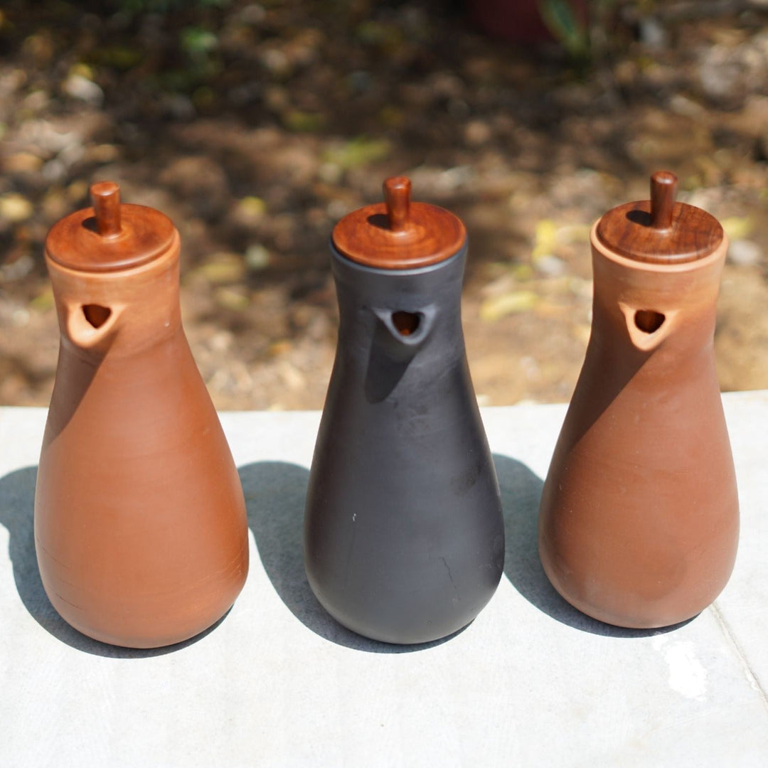 Tweet Jug With Wooden Lid | Handmade In Earthen Clay | Eco-Friendly