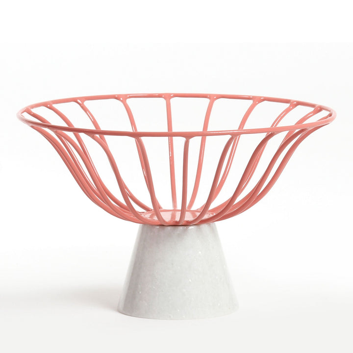 Metal Wire Fruit Bowl With Marble Base | Sophisticated | Elegant Storage