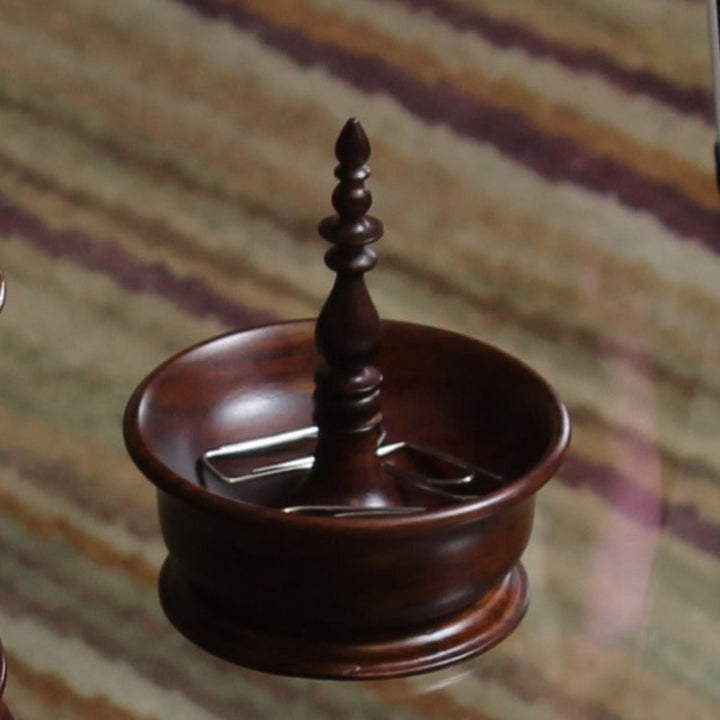 Mughal Style Sultan Pin Holder | Indian Rosewood & Iron | Hand-Crafted