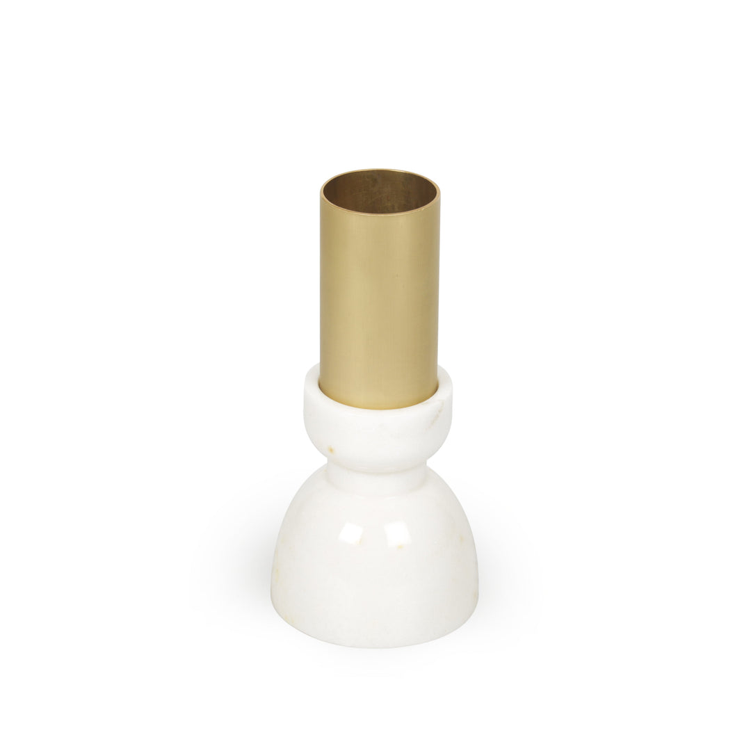 Bud Vase In Brass And Marble | Table Top Décor | Elegant