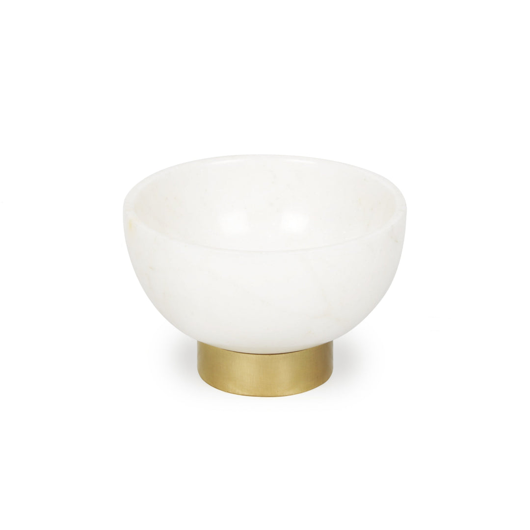 Marble Bowl With Brass Stand, Table top Decor