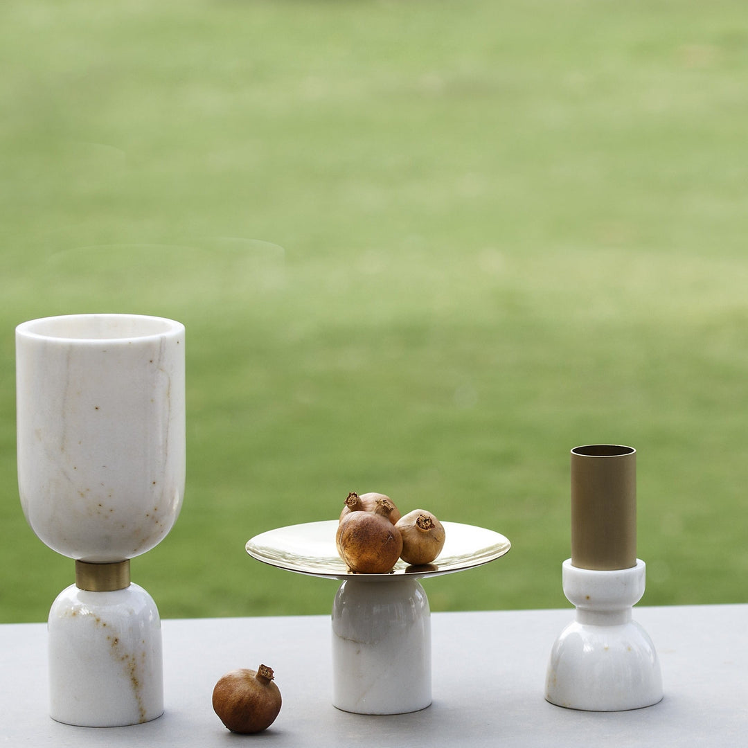 Marble Vase, Minimalistic Design, Brass and Marble, Elegant Vase, Premium Vase, Home Decor