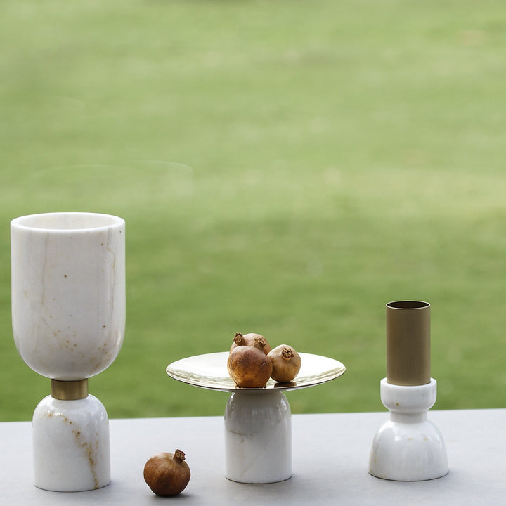 Marble Vase, Minimalistic Design, Brass and Marble, Elegant Vase, Premium Vase, Home Decor