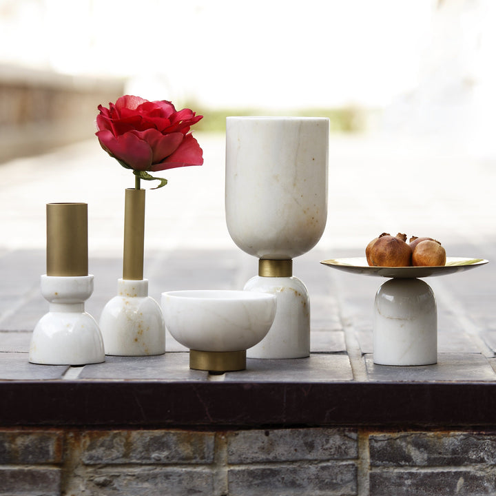 Marble Bowl With Brass Stand, Table top Decor