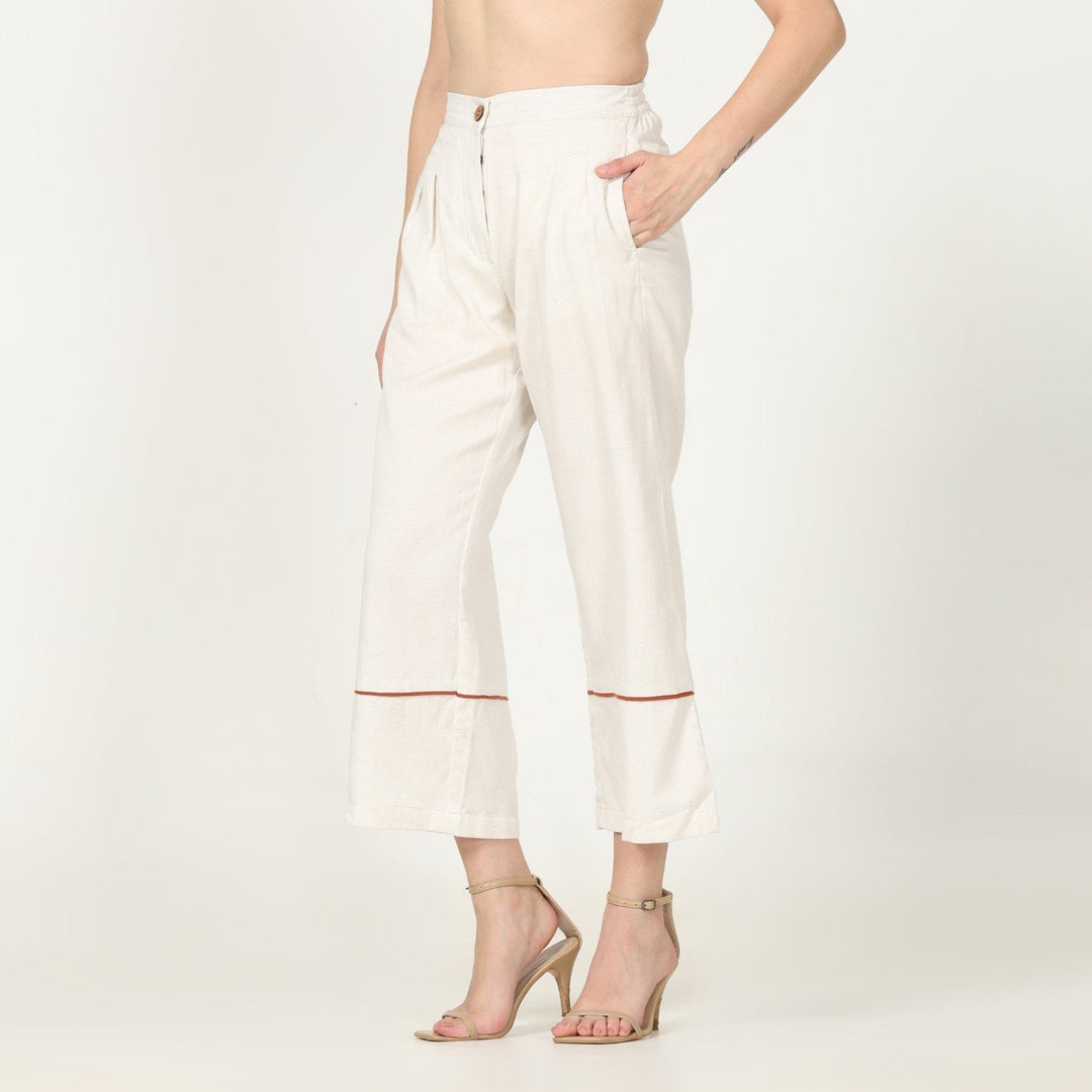 Autumn Rust Tunic With Off-white Pant | Cotton & Tencel | Comfy Workwear