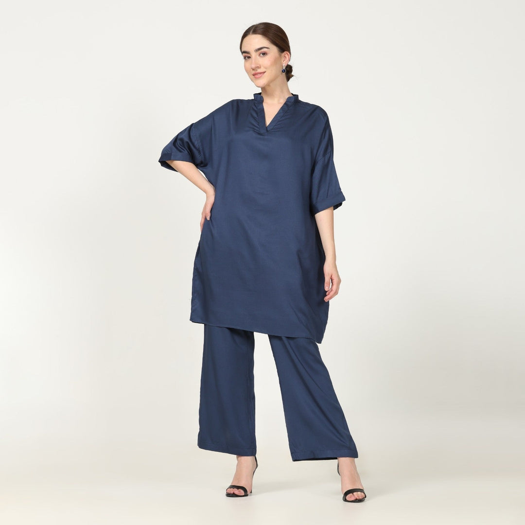 Kimono Tunic & Pant Set | Modal | Eco-Friendly | Sustainable | Navy Blue