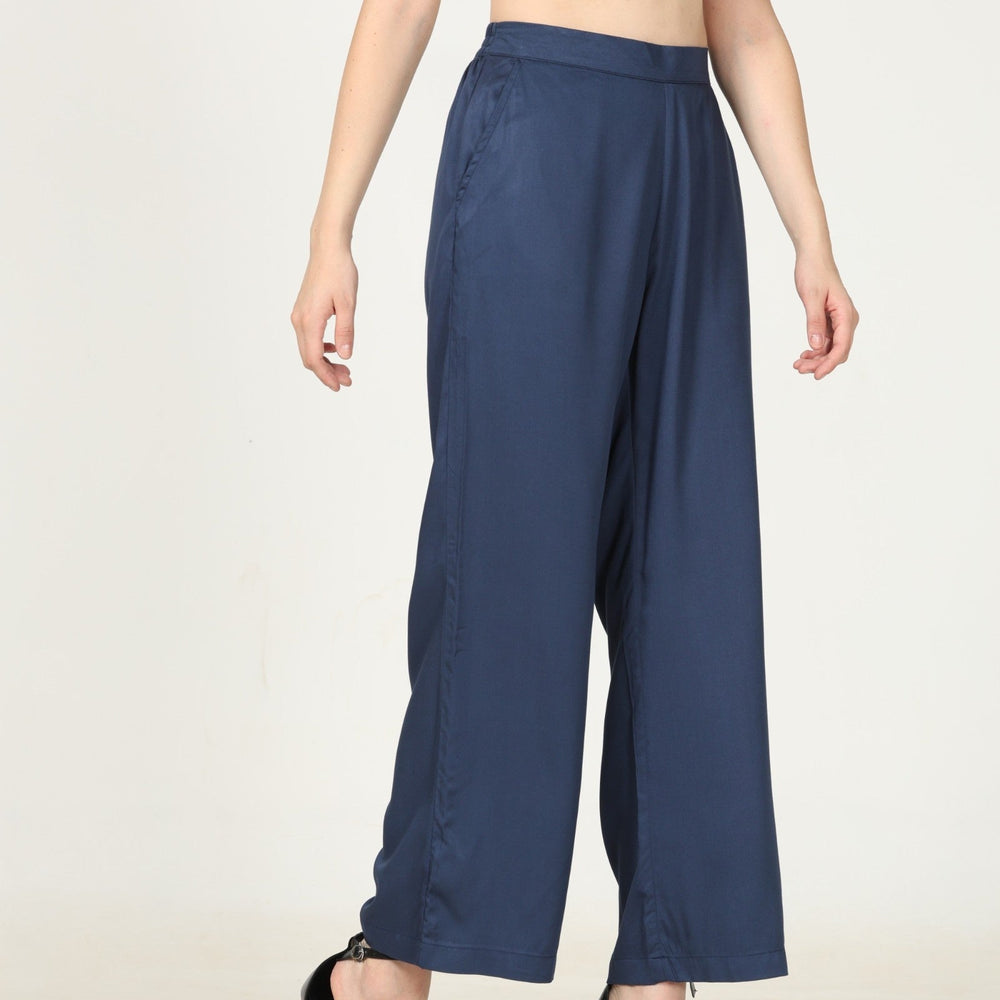 Women's Straight Fit Pant | Lenzing Modal | Eco-Friendly | Navy Blue