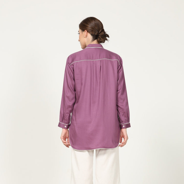 Royal Purple High Low Women's Shirt | Tencel Fabric | Everyday Elegance