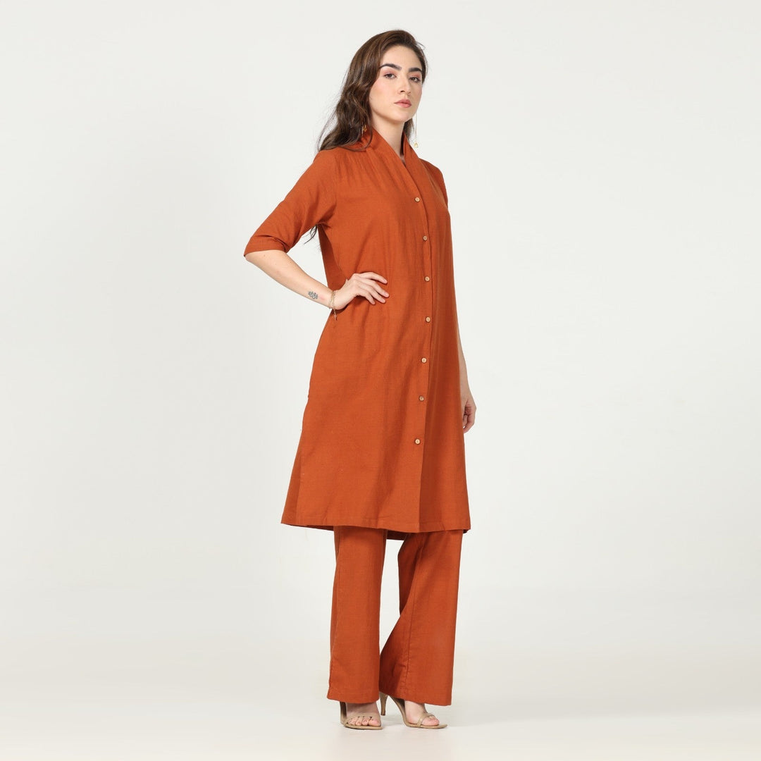 Tunic Shirt & Pant Set | Organic Cotton | Eco-Friendly | Sustainable | Autumn Rust