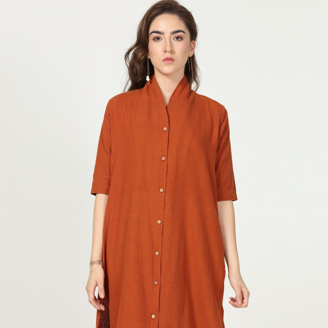 Tunic Shirt & Pant Set | Organic Cotton | Eco-Friendly | Sustainable | Autumn Rust