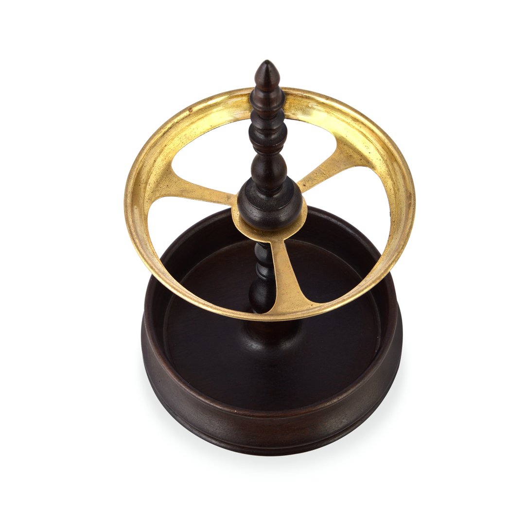 Mughal Style Sultan Pen Stand | Indian Rosewood & Brass | Antique Table Top