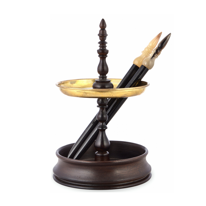 Mughal Style Sultan Pen Stand | Indian Rosewood & Brass | Hand-Crafted