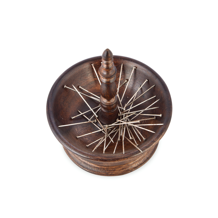 Mughal Style Sultan Pin Holder | Indian Rosewood & Iron | Desk Accessory