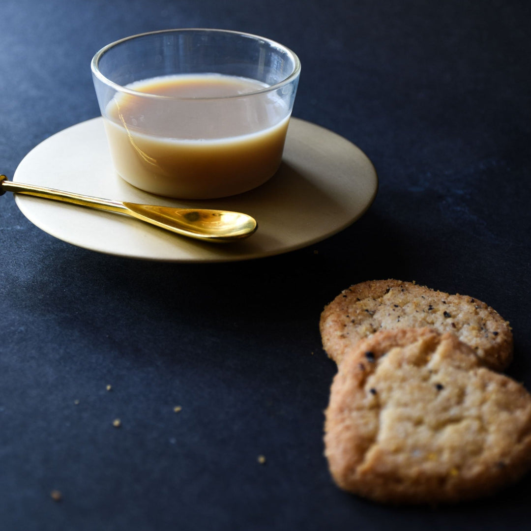 Ufo Cup & Saucer Set With Mini Jar, Table Serveware, Mugs, Cup & Saucer Set, Brass & Boro Silicate Glass | Elegant Serveware