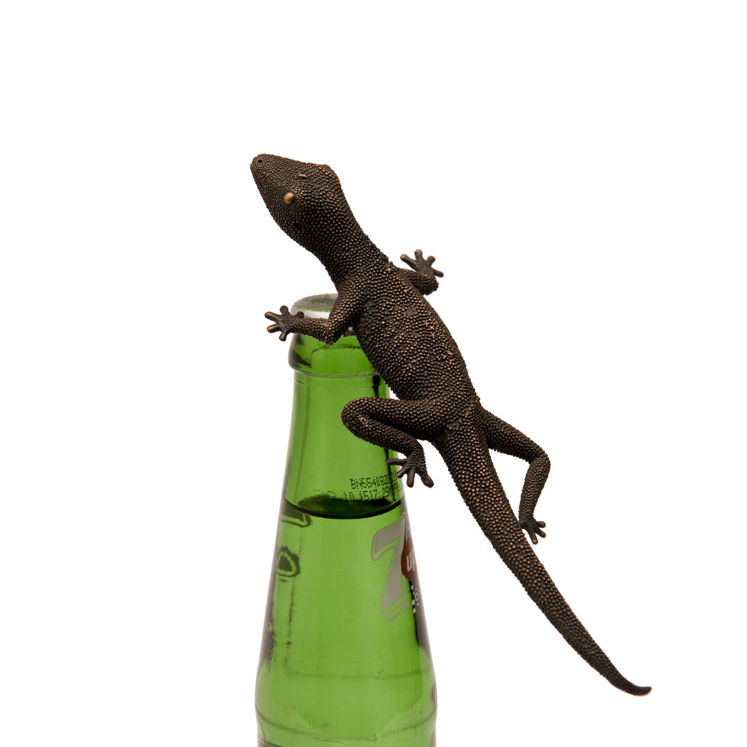 Gecko Bottle Opener | Exotic Animal Sculpted | Brass  | Hand-Crafted