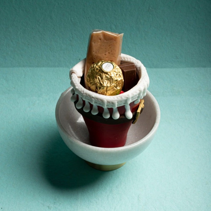 Marble Bowl With Brass Stand, Table top Decor