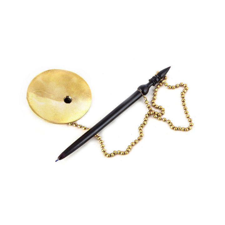 Artistic Babu Moshai Black Pen With Hand Rubbed Cast Brass Stand